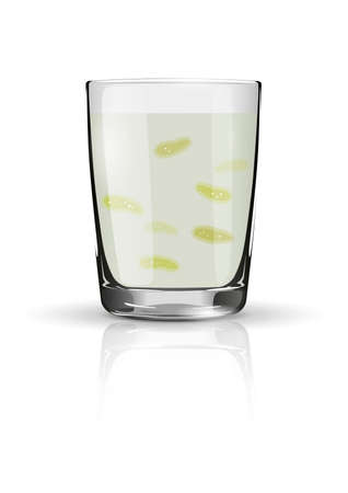 Water pollution problem. Glass of contaminated liquidのイラスト素材