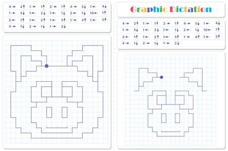 Draw a picture on the arrows. Cartoon graphic pig. Worksheet for kidsのイラスト素材