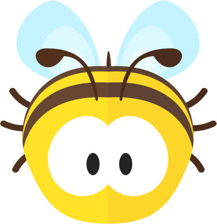 Funny cartoon bee. Flat icon. Illustration for kidsのイラスト素材