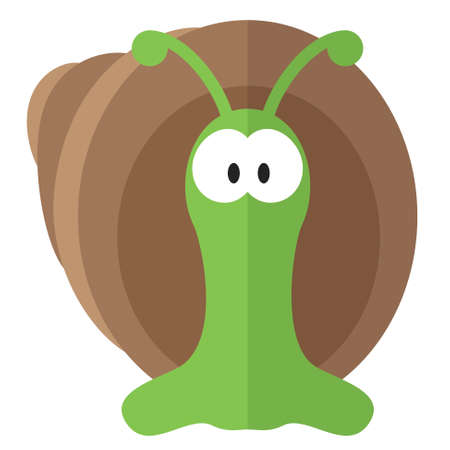 Flat cartoon snail web iconのイラスト素材
