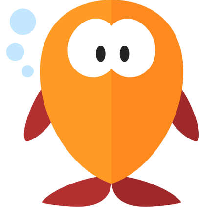 Funny cartoon fish. Flat icon. Illustration for kidsのイラスト素材