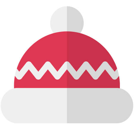 Cartoon flat Christmas red hat. Simple web iconのイラスト素材