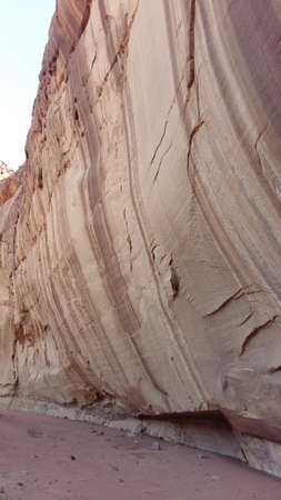 Mountain Side Wall at Wadi-Rumの写真素材