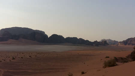 Wadi Rum flat landscapeの写真素材