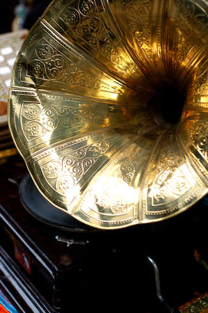 Gramophone and record                           の写真素材