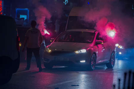 torch cars, sports celebrationのeditorial素材