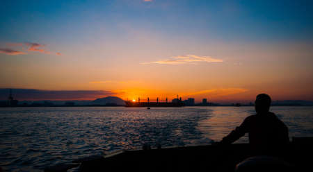 beautiful morning shone cold morningの写真素材