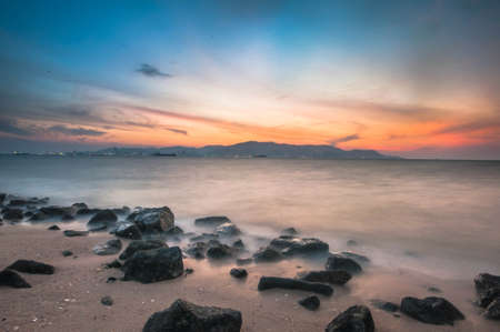 my sunset from beachの写真素材