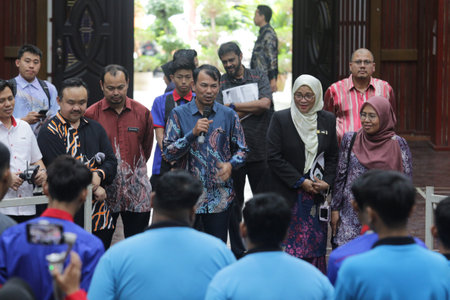 Unidentified muslim people attending a religious ceremony.の写真素材