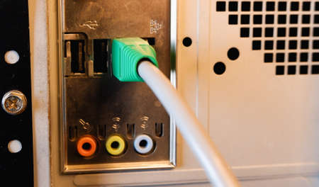 Lan RJ45 network connector plug in PC.