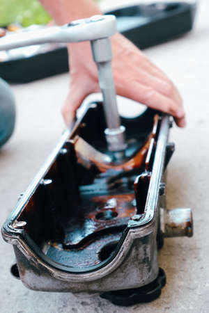 Car repair. Internal combustion engine repair. Resin deposits from low-quality oil on the valve...