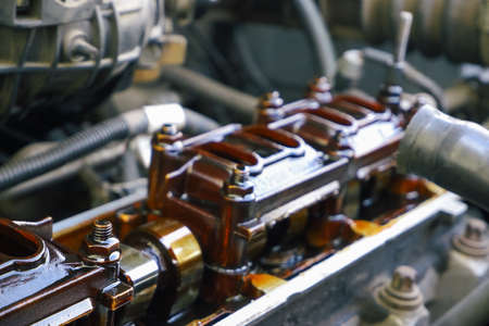 Car repair. Internal combustion engine repair. Deposits of tar from low-quality oil on the engine...