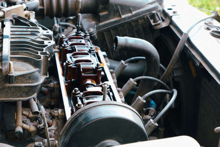 Car repair. Internal combustion engine repair. Deposits of tar from low-quality oil on the engine...