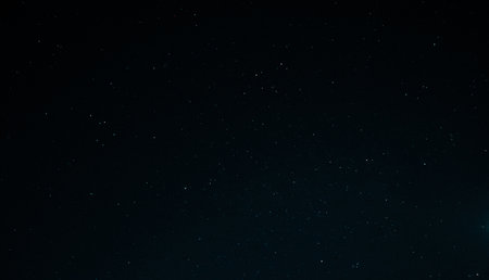 Night starry sky, dark blue space background with stars. Night sky with stars in outer space, universe backgroundの写真素材
