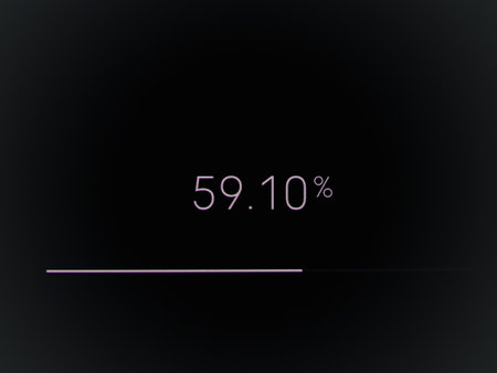Loading bar processing. Set of percentage loading bar. System software update and upgrade concept. 59.10%の写真素材