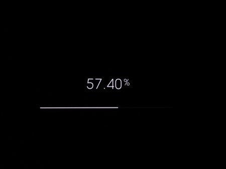 Loading bar processing. Set of percentage loading bar. System software update and upgrade concept. 57.40%の写真素材