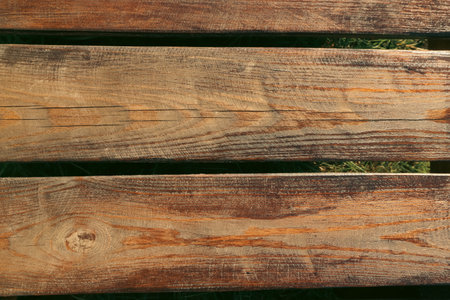 Weathered wood background with horizontal planks. Wooden Plank Abstract Backgroundの写真素材