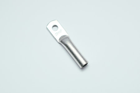 Crimp terminals for electrical wires, tools for electricians. electrical terminal, electronic work on white. Wire connectors.の写真素材