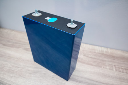 LiFePO4 Battery. Sustainable Energy Solutions. Prismatic modules for lithium iron phosphate battery.の写真素材