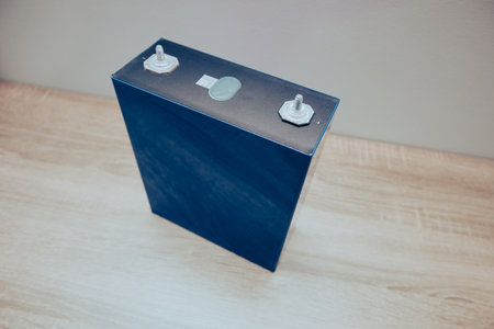 LiFePO4 Battery. Sustainable Energy Solutions. Prismatic modules for lithium iron phosphate battery.の写真素材