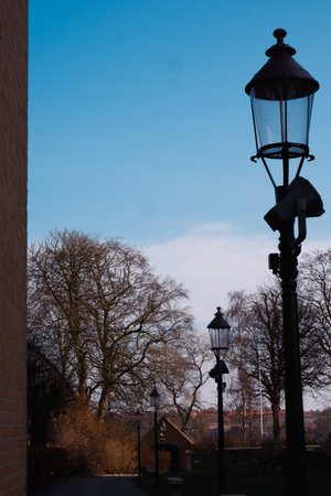 Vintage Street Lamp. Street Light, retro lampposts for urban lighting.の写真素材