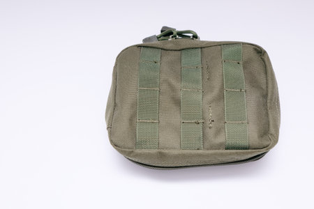 Olive Green Tool Bag. Fisherman Utility Pouch. Tactical Olive Green Utility Bagの写真素材