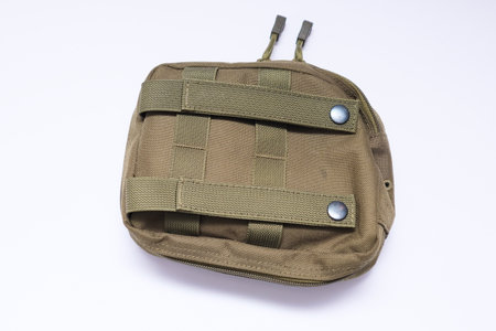 Olive Green Tool Bag. Fisherman Utility Pouch. Tactical Olive Green Utility Bagの写真素材
