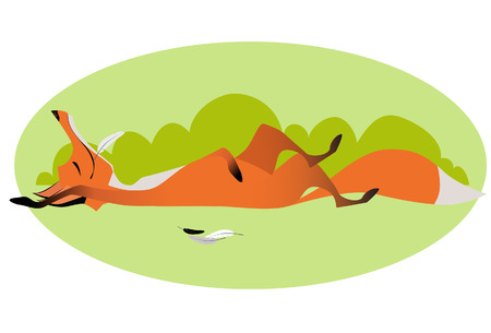 Cute sly full foxのイラスト素材