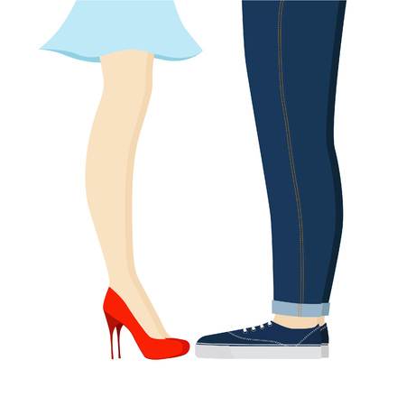 First date for young girl and shy guyのイラスト素材