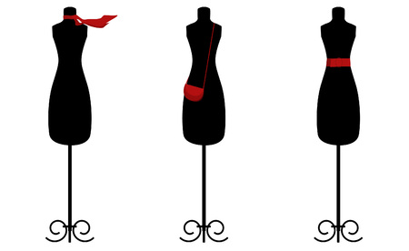 Isolated fashion trio on whiteのイラスト素材