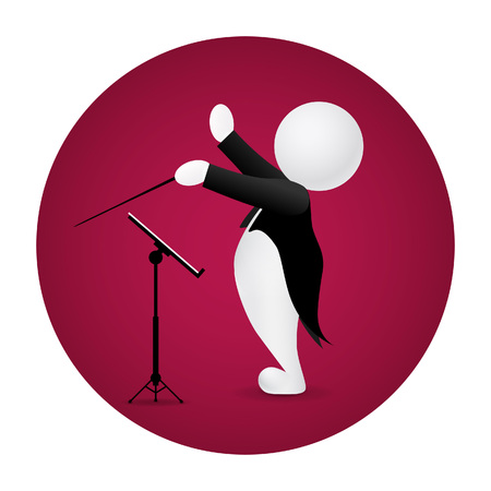 Conductor standing front music standのイラスト素材