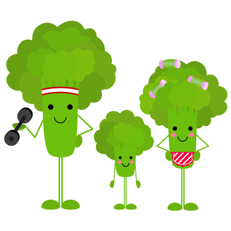 Healthy family broccoliのイラスト素材