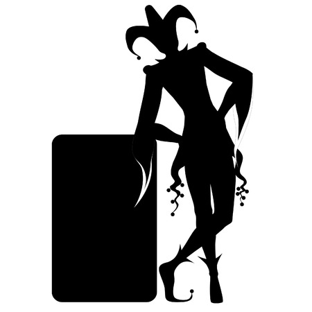 The black silhouette of a jokerのイラスト素材