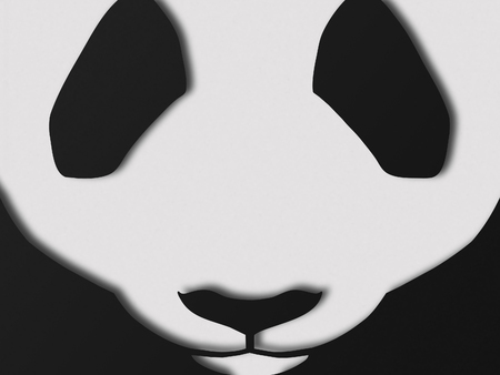 Paper style panda snoutの写真素材