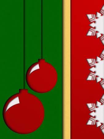 Paper style christmas decorationの写真素材