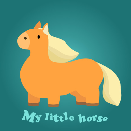 Illustration of a Cute Little Horse for backgroundのイラスト素材