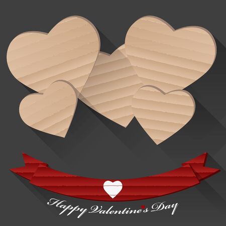 Handmade Valentine Day greeting card from cardboard for giftのイラスト素材