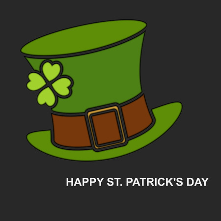 Saint Patrick's Day background for greeting card with green hatのイラスト素材