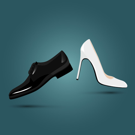 Male, female classic shoes. Luxury wear.のイラスト素材