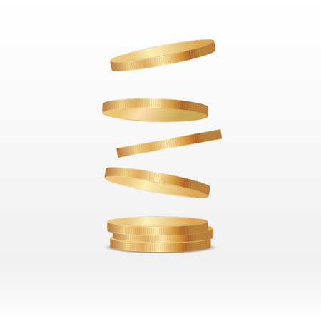 Falling coins money for finance and banking conceptのイラスト素材