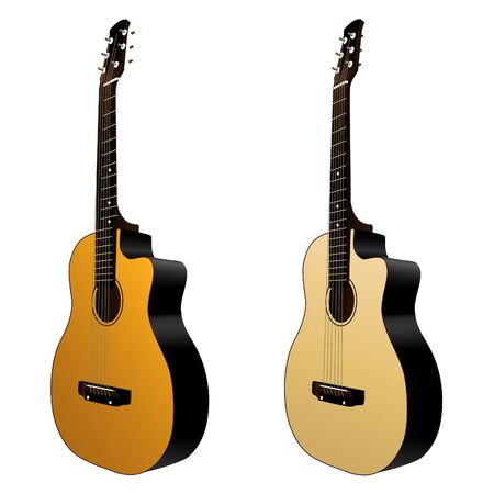 Isolated classical acoustic guitars. Music instrument.のイラスト素材