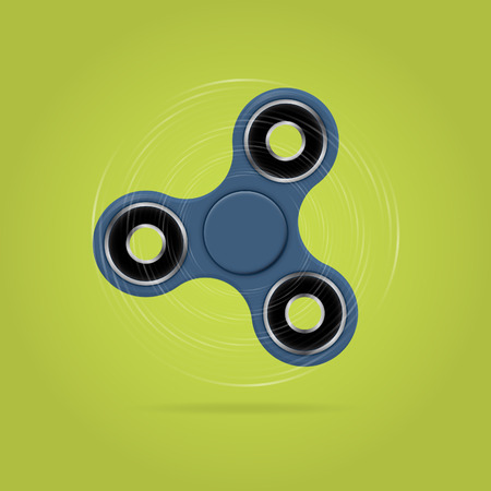Rotating fidget spinner stress relieving toy. 3D illustration.のイラスト素材