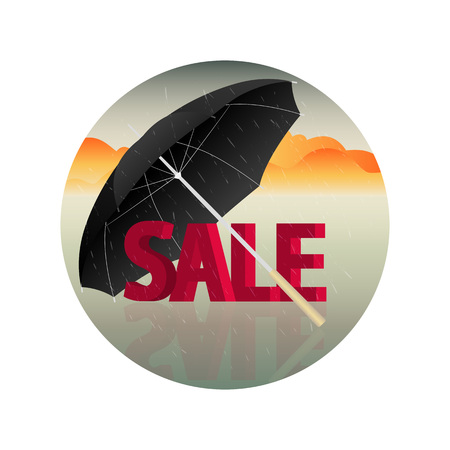 Season color forest, rain umbrella, autumn sale backgroundの写真素材