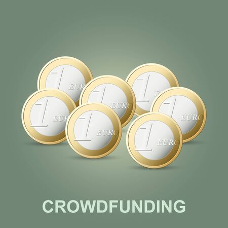 Vector crowdfunding concept. New business model. Crowd donation.のイラスト素材