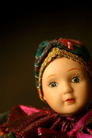 Little girl doll in pink dressの写真素材