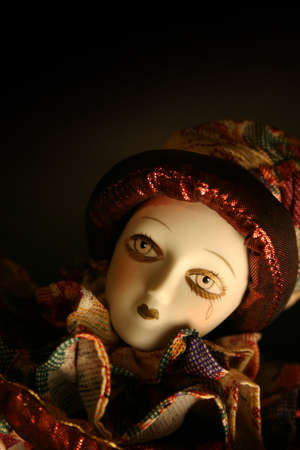 Doll with tear and room for copyの写真素材