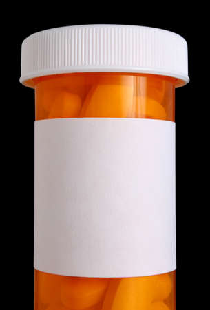 Medication bottle with clipping path and pillsの写真素材