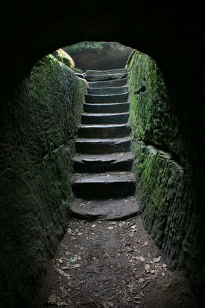 Stairs at the end of a cave...more in my portfolio.の写真素材
