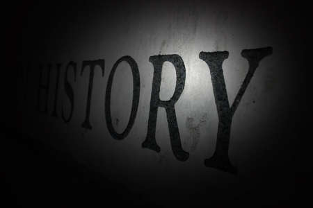 Spotlight on history, carved in stoneの写真素材