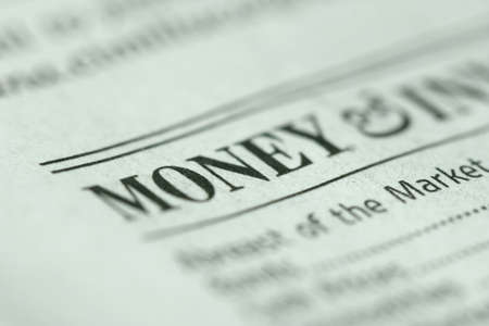 Shallow depth of field on the word Moneyの写真素材